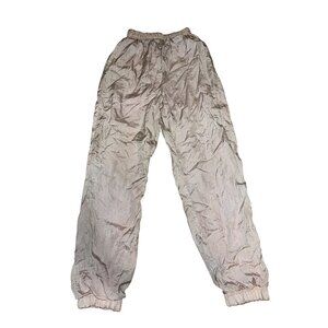 Vintage Lined Sweatpants | Pink Iridescent Crinkled Finish | Size Small